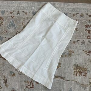 Anthropologie Cream A-Line Linen Skirt